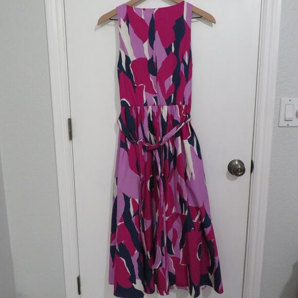 Banana Republic Small Purple Floral Midi Dress Poplin - Picture 2 of 7